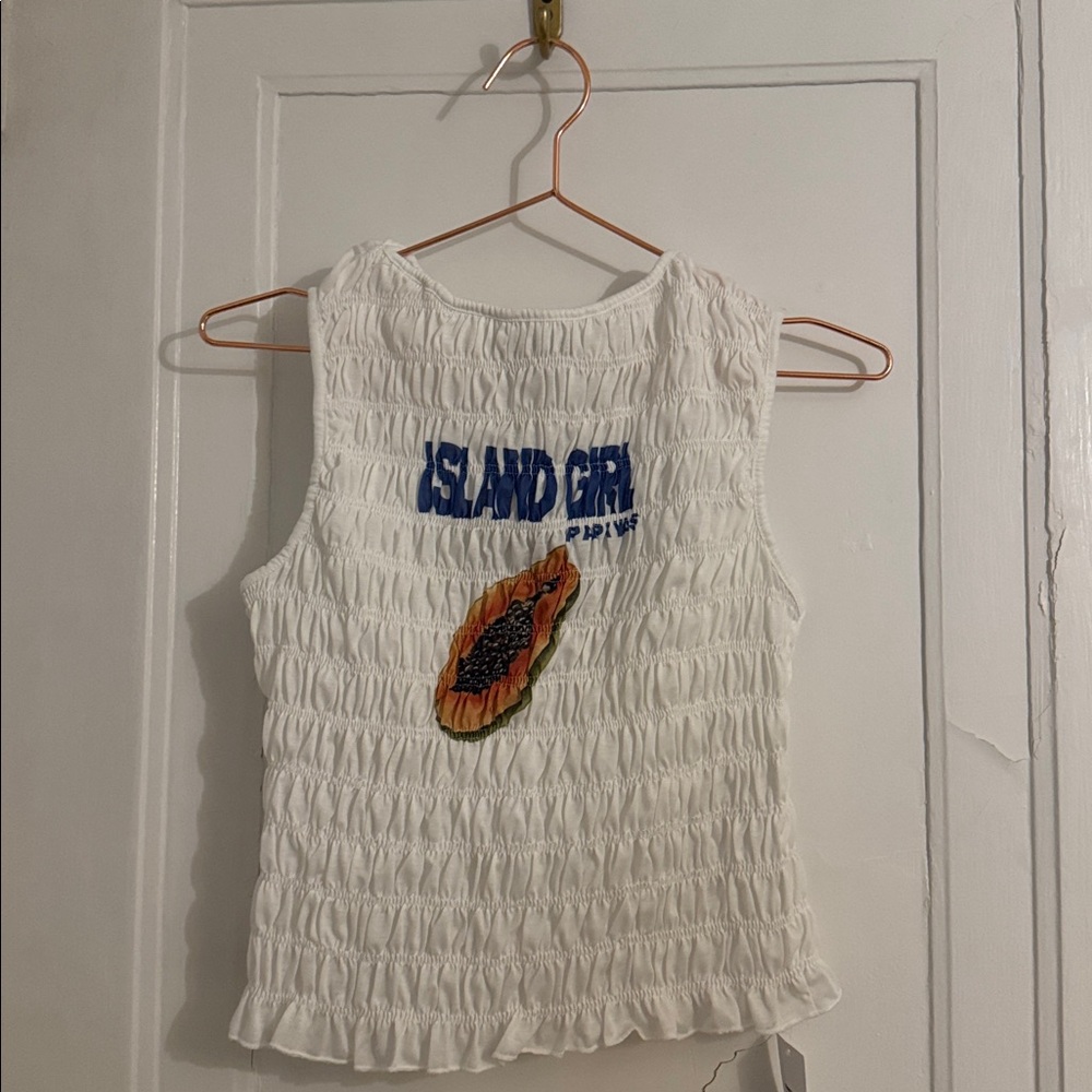 Boohoo White Printed Sleeveless Top